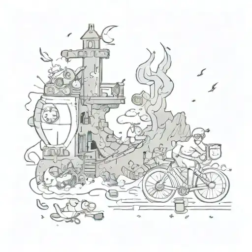 Sketch A Series Of Crazy Unlucky Events Happening In A Whimsical And Exaggerated Style