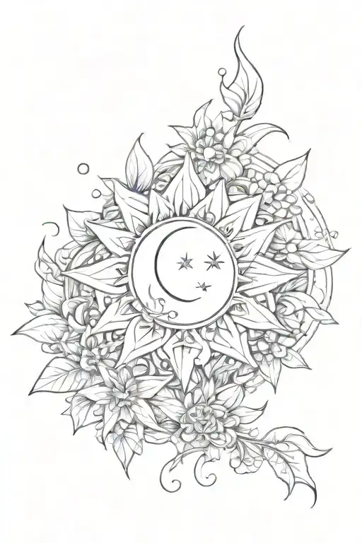 Flower Cluster Shaped Like Sun And Moon