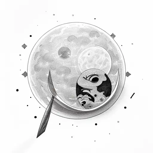 An Open Book With Sun And Moon Embracing Matching