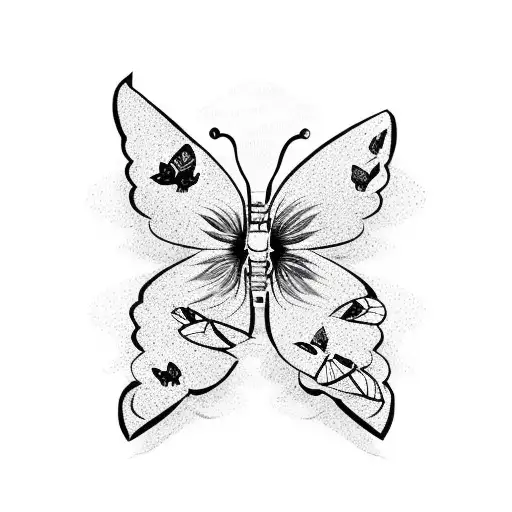 Japanese Katana With Butterflies