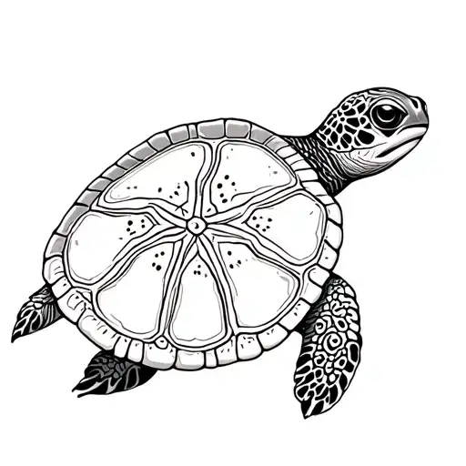 Turtle With A Sand Dollar Shell Pattern
