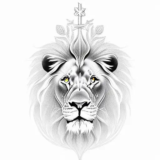 Lion Cross Catholic Flower