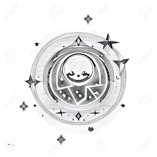 G Clef With Stars And Moon