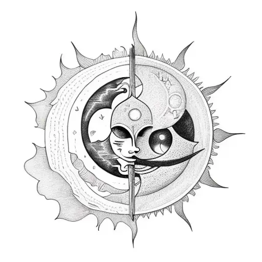 An Open Book With Sun And Moon Rising Up Embracing Soft And Romantic Matching