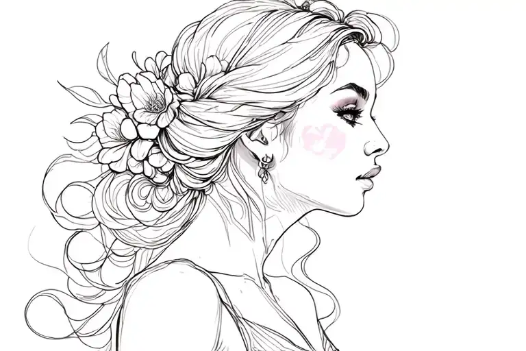 Woman Line Art