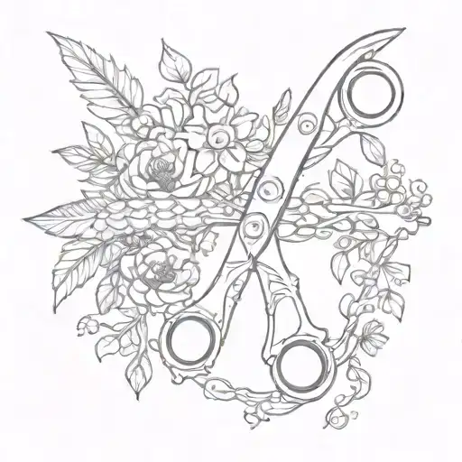 Dog Grooming Scissors With Floral And Vines