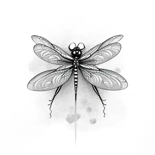 Single Flower And Dragonfly