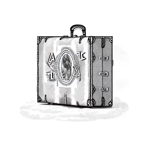 A Vintage Suitcase With Stickers Of Different Countries