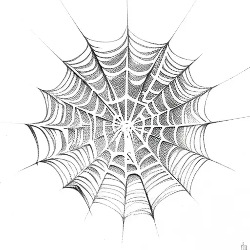 Spider Web And Leaves