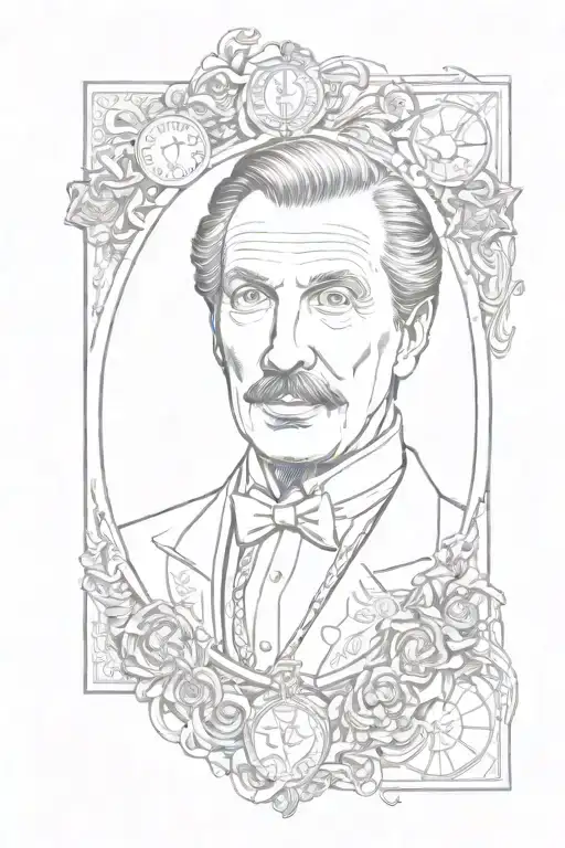 Vincent Price Tarot Card Design Featuring