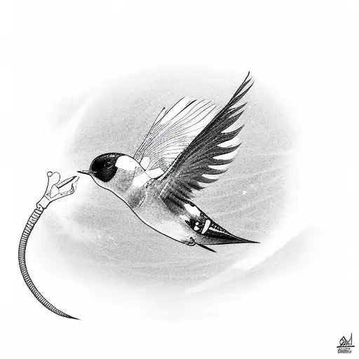 Swallow Bird In Scuba Gear