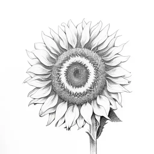 Sunflower With Stalk