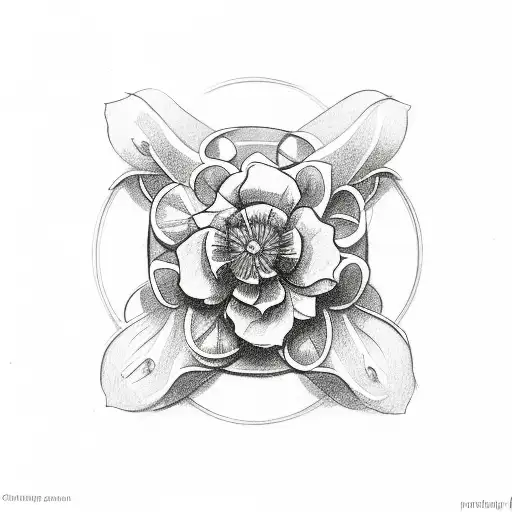 Christian Cross And Flower