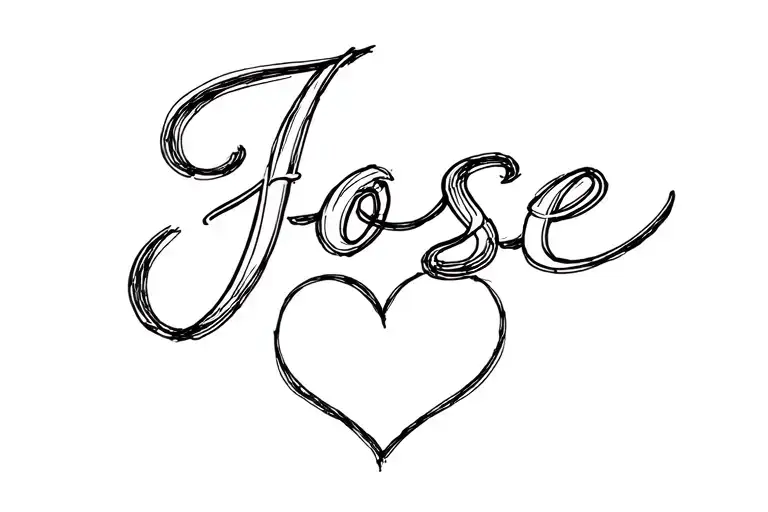 The Word 'Jose' In Cursive With A Heart Minimal
