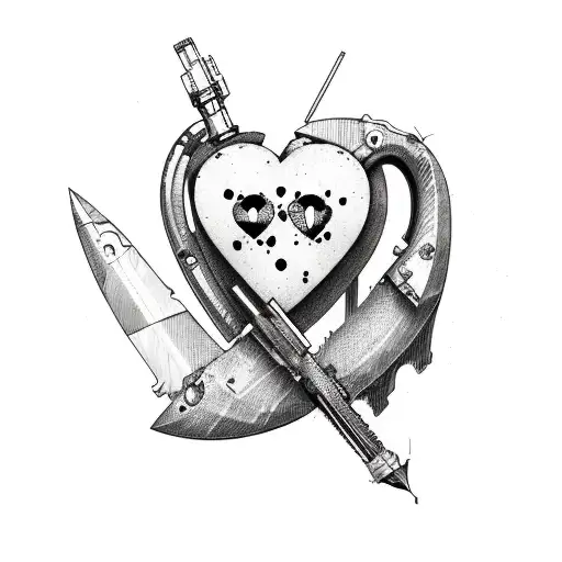 Broken Heart With Bullet Holes