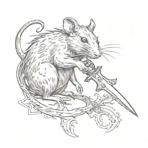A Rat Surrounding A Dagger