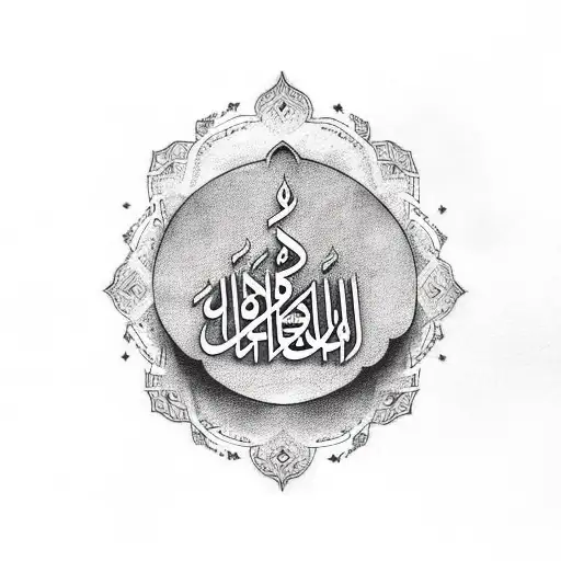 Muslim Chest Tattoo With Islamic Word