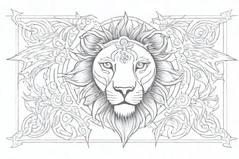 Lion Sun Eye Surrounded