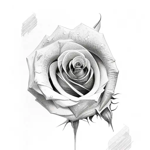 Rose With Words In Stem