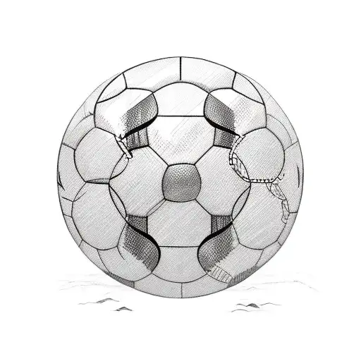 A Sketch-style Tattoo Of A Soccer Ball Surrounded By The Iconic Landmarks Of Nepal