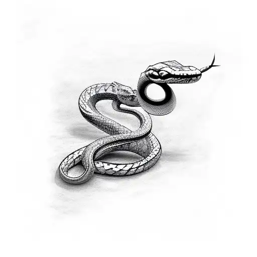 Snake With Pointed Ends Wrapped On A Stick