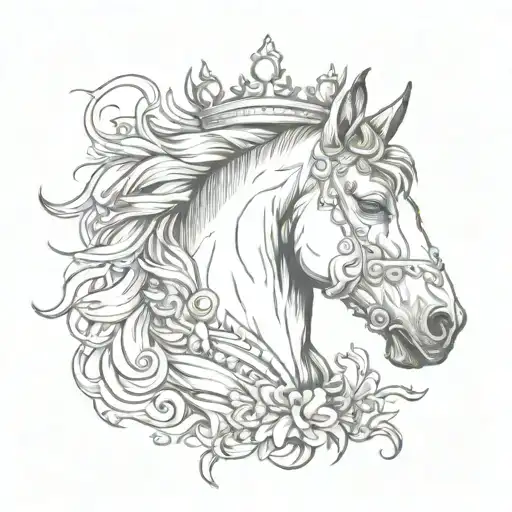 Horse With Crown On Head
