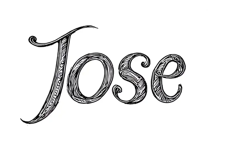 The Word 'Jose' In Cursive Minimal Tattoo Design