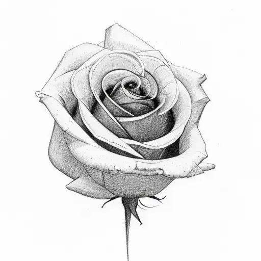 A Small Pretty Rose With The Stem