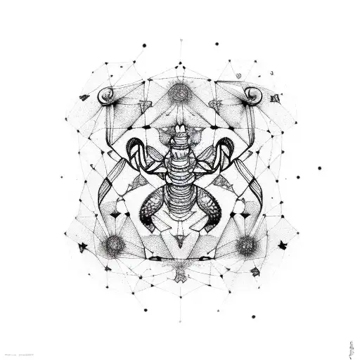 A Constellation Of Scorpio And Leo Zodiac Signs In An Intertwined Pattern