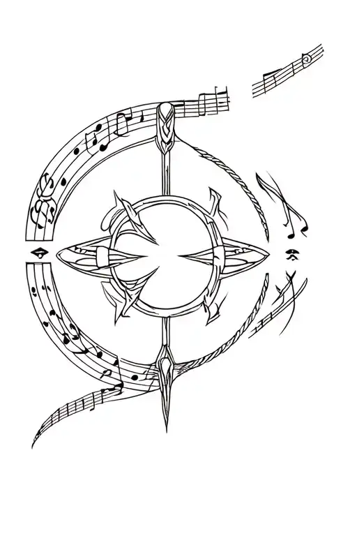 Cho Ku Rei Power Symbol Tattoo Design Combining Music Elements