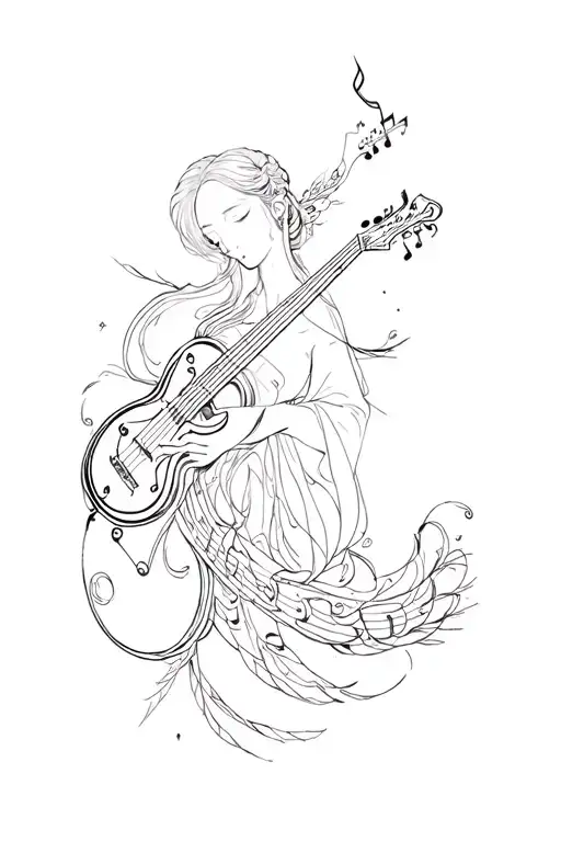 Cho Ku Rei Tattoo Design Combining Music Elements