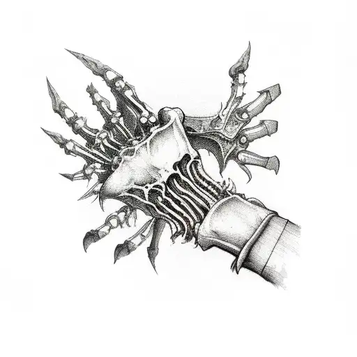 A Book Being Opened By Skeleton Hands