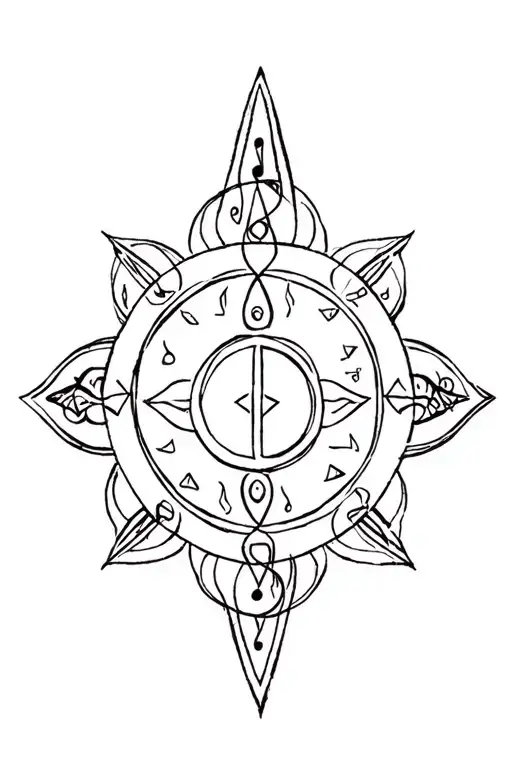 Reiki Symbol For Energy Strength With Music Elements