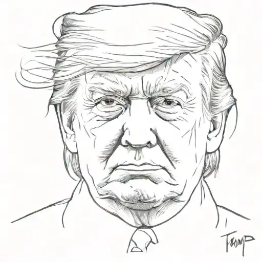 A Portrait Of Trump With The Inscription Trump