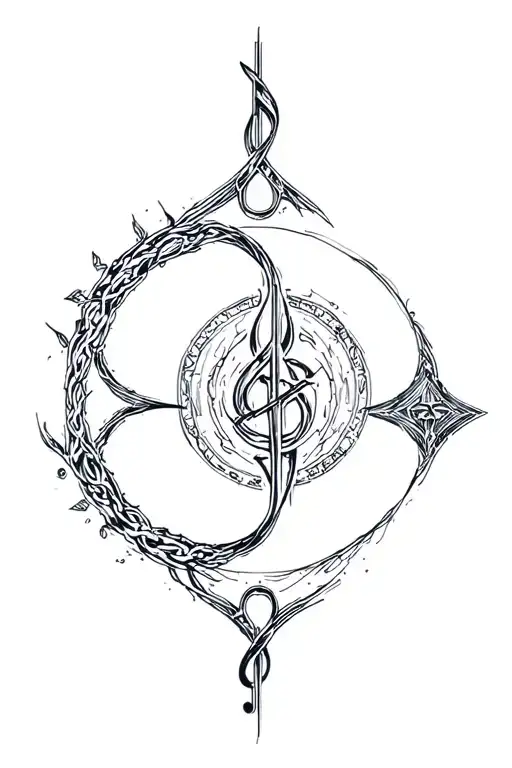 Cho Ku Rei Power Symbol Tattoo Design Combining Music Elements