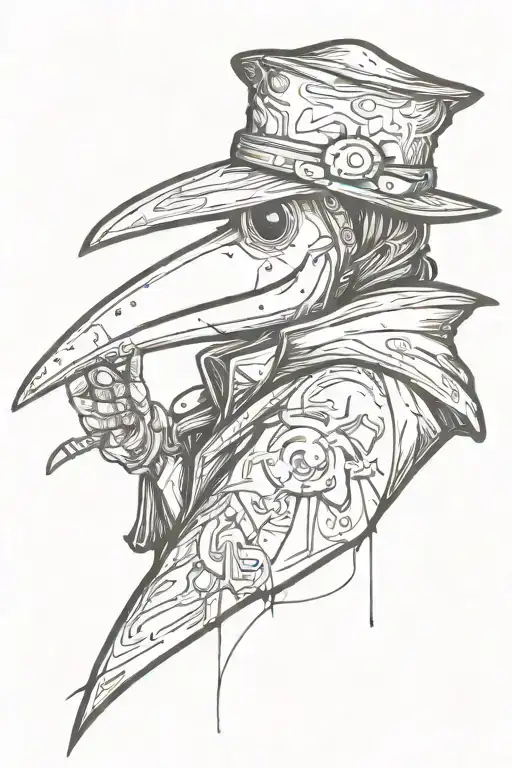 Grafitti Style Plague Doctor In Profil