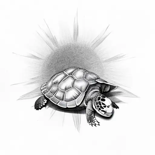 Turtle With Sunflower Shell