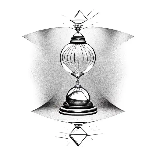 A New-school Design Of A Wrestling Match Happening Inside An Hourglass