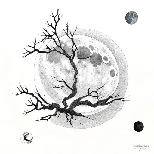 Moon Eclise Tree With Yoki Mask Hand