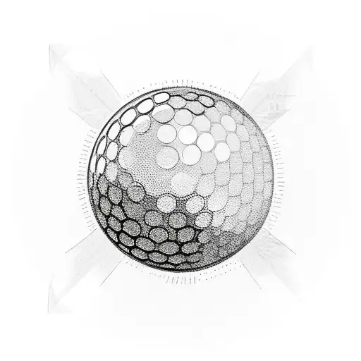 Golf Ball With Pool 8 Ball In Center