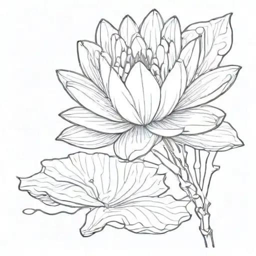 Water Lily With Stem As Words That Say Eloy Villarreal