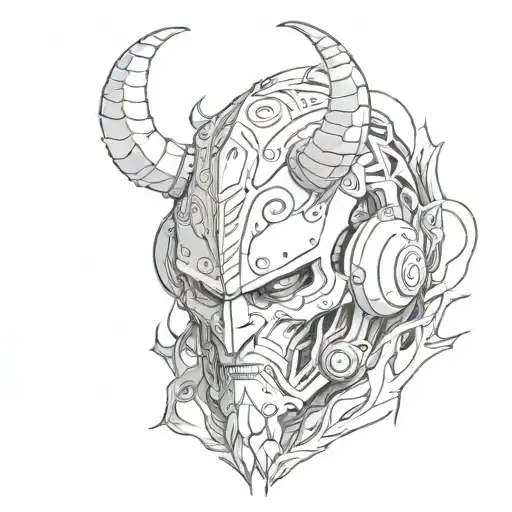 Demon Wearing A Helmet