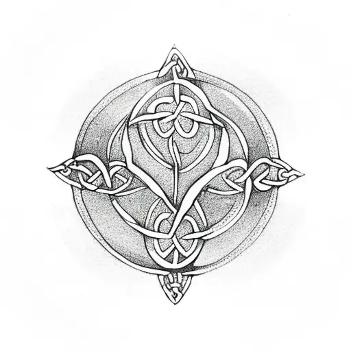 Celtic Symbol Tree Of Life Combined With Tarot Card 9 Of Wands Simple Small