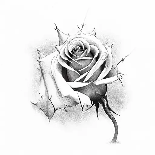 Rose With Thorns And Crowns