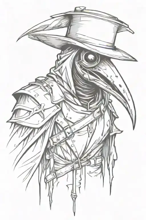 Plague Doctor Like A Crow In A Grafitti Style