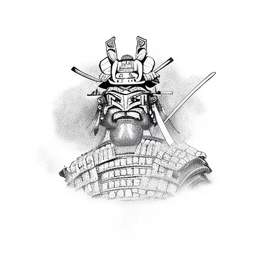 Samurai Con Daga En La Boca