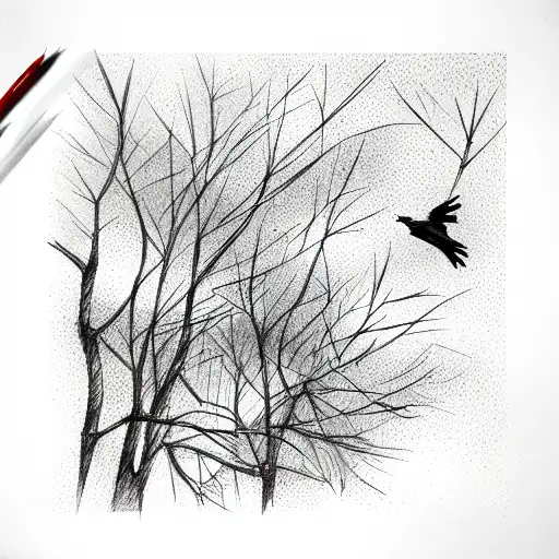 Trees Forest Crows