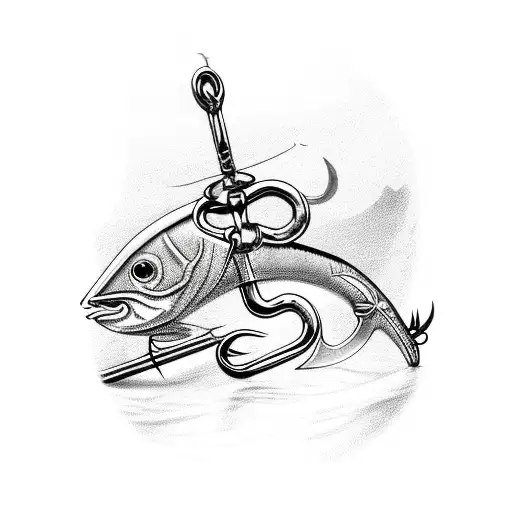 Fishing Hook With Cross And Letters Jf