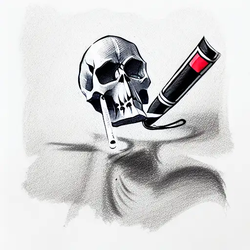 Skull With Cigarette