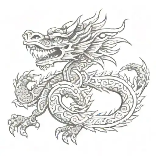 Aztec Dragon Tattoo Design